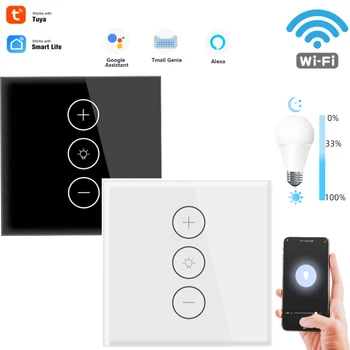 WiFi Zatemnilno Stikalo Smart Light Touch Stikalo za Zatemnitev Združljiv Z Tuya Smart Življenje Zatemniti 100V 240V EU Standard