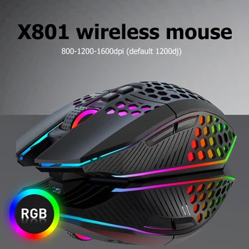 X801 8 Tipke Wireless Gaming Miška Satja 3 Prestave 1600 DPI Nastavljiv RGB, USB Polnilne Urad Miške za Namizje Laptop Igre
