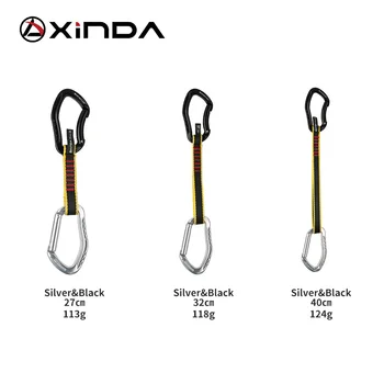 XINDA Poklic Plezanje Quickdraw Zanko Varnostna Ključavnica Polnili Naravnost Bent Carabiner Alpinist Prostem Kompleti za Zaščito