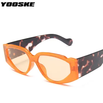 YOOSKE Natisnjeni noge Vintage sončna Očala Ženske Moški Trend Mačka Oči, sončna Očala Ženska Moda Hip Hop 90. letih Očala Odtenki UV400