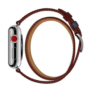 Za Apple Serije 4 Najnovejši Urad Band Dvojno Tour Watchbands Pravega Usnja Trak Za Apple ura 1 2 3 hermom Zapestja