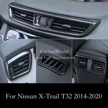 Za Nissan X-Trail, XTrail T32 Lopov-2020 Spredaj Zadaj klimatska naprava Izhodni Prezračevalni Cover Prevleko iz Ogljikovih Vlaken Avto Dodatki