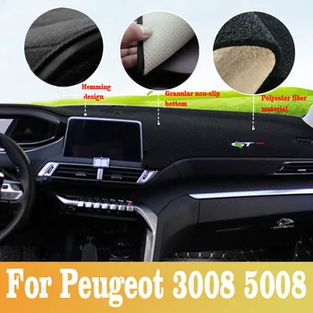 Za Peugeot 3008 5008 2017-2019 avto nadzorna plošča pokrov anti-slide ploščice dashmat sonce, senco na armaturno ploščo kritje preprogo avto-styling mat