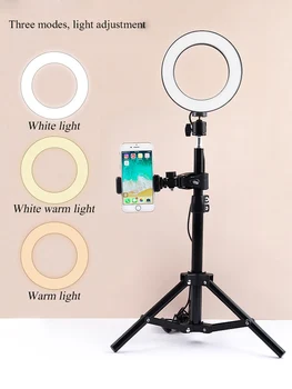 Zatemniti LED Obroč Svetlobe Fotografija Selfie Svetilko z Telefon Posnetek Namizno Stojalo za Prah Soba, Foto Studio, Snemanje Video posnetkov v Živo