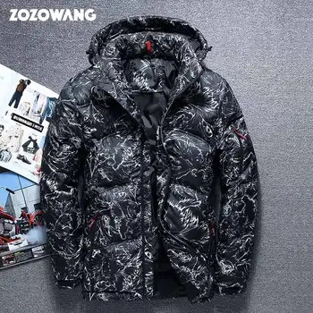 ZOZOWANG 2020 Zimsko jakno Visoko Kakovostne zimske debela Bela Raca Debele puhovka moški prikrivanje hooded Doudoune Homme Pero