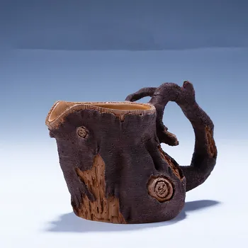Čiste Roke-Carving Kitajski Kungfu Vijolično Gline Pošteno Čajne Skodelice Imitacije Drevesa štor Čajne Skodelice Verodostojno zisha Čaj nastavite Teaware Darilo