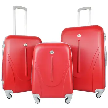 Živo SREBRO tekstilne-3 kos prtljage določa, vrtenje togega potovalni kovček, Material: ABS plastika-55 cm, 65 cm, 76 cm