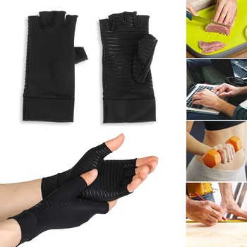 1 Par Stiskanje Rokavice Z Kovinske Terapije Rokavice Wrist Brace Elastična Polno Odprti Prsti Roke, Artritis, Bolečine V Sklepih, Olajšave Za Zapestje