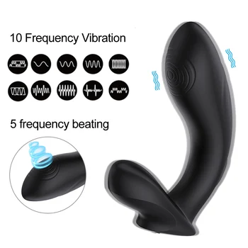 10Mode Vibracije + 5Mode Prhuta Stimulator Prostate Vibrator Gay Sex Igrače Moški Prostate Massager Analni Čepi Brezžični Vibrator