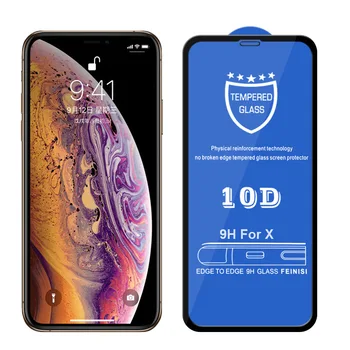 10pcs 10D Kaljeno Steklo Za iPhone Mini 12 11 Max Pro XS XR X 8 7 6 6S Plus SE Polno Zajetje Zajema Ukrivljen Zaslon Patron Film