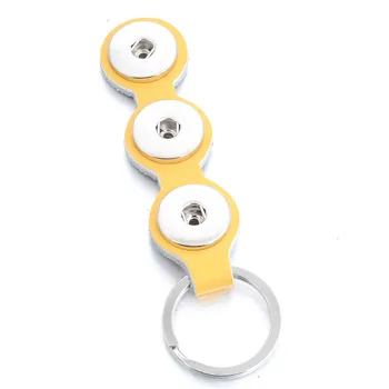 10Pcs/veliko Novih Usnje Pripni Gumb Keychains DIY 18 mm Snap Keyring Imetnik Keychain Fit 18 mm 20 mm Snap Gumbi Nakit