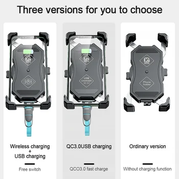 15W Qi Brezžični Polnilnik motorno kolo Nosilec za Telefon, QC3.0 USB Hitro Polnjenje Telefona Stojalo, Nosilec za iPhone 11 pro Xiaomi 9 Redmi Note8