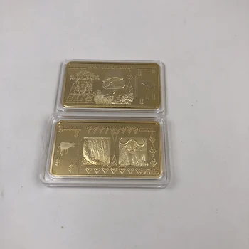 1pc Zlato, Bankovci za 100 Bilijonov Dolarjev Zimbabve Gold Bar Replika Kovancev Ponarejenega Denarja Dolar Zlato Kopijo Zbirateljskih Kovancev
