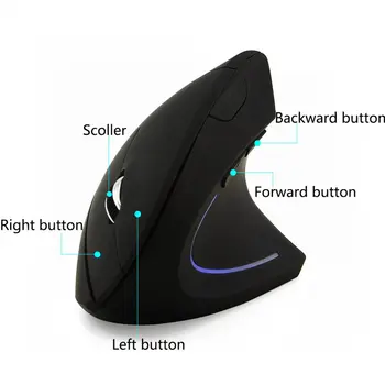 2.4 G Wireless Mouse Ergonomska Navpično Optični Miši z USB Sprejemnik Urad Računalniška Miška Za Prenosni RAČUNALNIK
