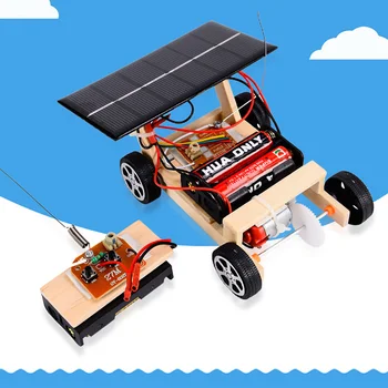 2018 NOVE Lesene DIY Mini Solar Powered Igrače RC Vozila Avto Lesene Skupščine Igrače RC Znanost Model Izobraževalne Igrače Inteligence