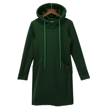 2020 gostila Zimske Hooded Majica Obleka Ženske Dolg Rokav Pocket Priložnostne Shift plus velikost XS - 5XL 6XL Hoodies & Sweatshirts