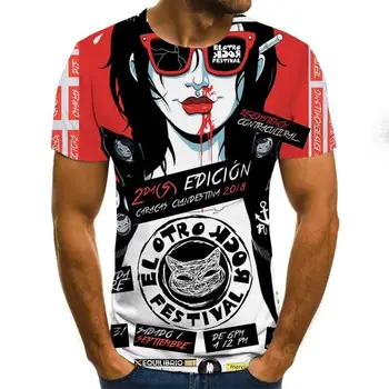 2020 Mens grozo T srajce Moda Novo Poletje moška T-shirt Kratek Rokav Priložnostne 3D Zombi Tiskanja Rock Tshirt Moški Poln Natisnjen