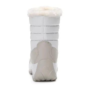 2020 Ženske Snow Škornji Pozimi Topli Škornji Debelo Dno Platformo Nepremočljiva Škornji za Ženske Debel Krzno, Bombaž Čevlji Velikost 35-42