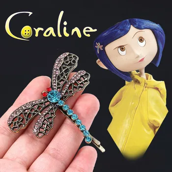 20pcs Horror Film Coraline Dragonfly Lase Sponke Za Dekleta Srčkan Kristalno Živali Ostra Halloween Darila Vroče Debelo Nakit