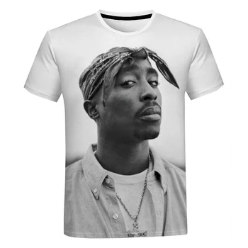 2Pac & Nipsey Hussle 3D Print Majica s kratkimi rokavi Moški Ženske Poletje Moda Priložnostne T-shirt Rapper Tupac Ulične Hip Hop T Shirt Tee Vrhovi