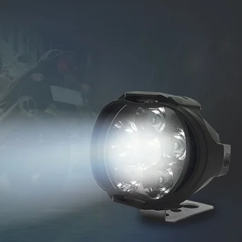2pc Led delovna svetilka 8W 1500LM Moto Motorna kolesa 9 Led Smerniki Žarnice Skuterji Luči za Meglo, ki Delajo Pozornosti 6000K