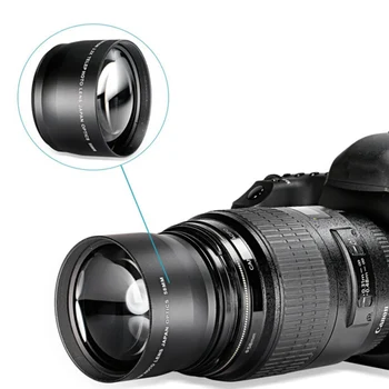 2X HD, širokokotni Objektiv Close-Up Del Objektiva 58mm Brez Popačenj Digital High Definition za Nikon/Canon DSLR Fotoaparat