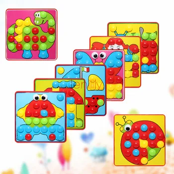 3D Puzzle Mozaik Gob Nohtov Kit Gumbi Sestavljanjem Ugank Igrače za Otroke Razsvetljenje Izobraževalne Igrače