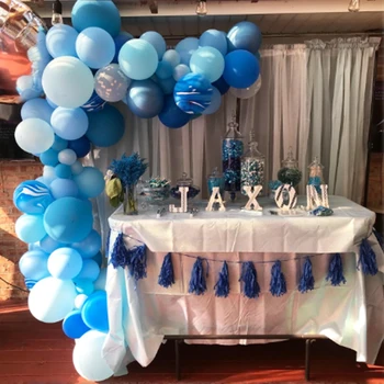 40pcs 1 leto Fant Rojstni Dekoracijo Modra Konfeti Baloni Agate Marmorja Balon Baby tuš Rojstni Dekoracijo otrok