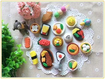 50pcs kawaii hrane radirka srčkan suši radirke puzzle igrača nagrade za otroke korejski pisalne potrebščine šolske potrebščine božično darilo za otroke