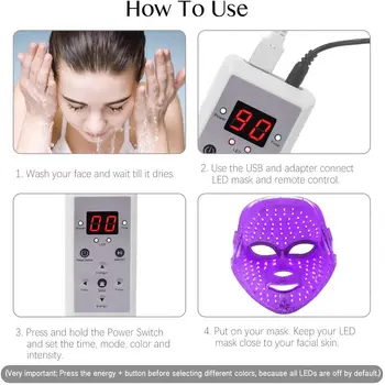 7 Barvni LED Obrazno Masko Mikro tokom LED Foton Masko Odstranite Gubam Akne Pomlajevanje Kože, Lifting Privijte Obraz Lepoto Stroj