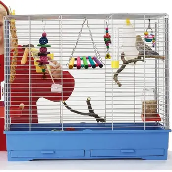 9Pcs/Set Parrot Swing Žvečilni Igrače Lesa Visi Zvon, Ptičje Kletke, viseči mreži Gredi