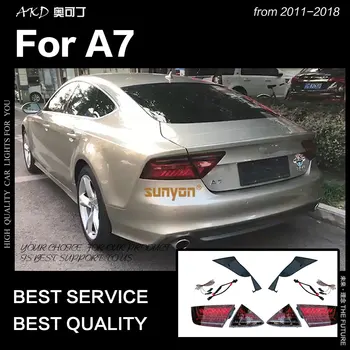 AKD Avto Styling za Audi A7 Rep Luči 2011-2018 S7 LED Rep Lučka LED DRL Dinamičnih Signalov Zavore Povratne auto Dodatki