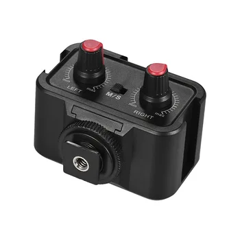 Andoer WS-VS Dual-Channel Audio Mikrofon Mešalnik Adapter za Canon, Nikon, Sony DSLR Kamere 3,5 mm Stereo Izhod