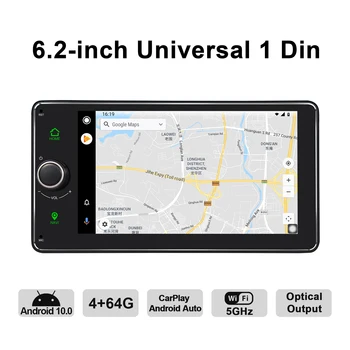 Android 10.0 Avto Radio 6.2 palčni GPS Navigacijski 4GB RAM+64GB ROM vodja enote stereo univerzalno autoradio, video predvajalnik, ki podpira 4G/BT