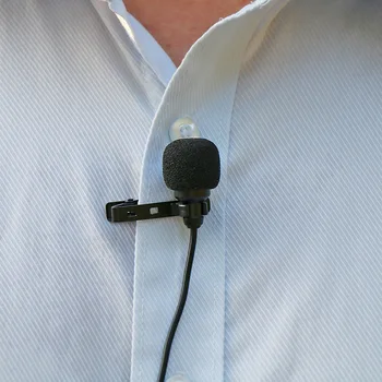 Arimic dve osebi uporabo live mobilni telefon ovratnik pritrjevalni mikrofon za snemanje majhnih čebele dvojno glavo intervju mikrofon 1.5 metrov
