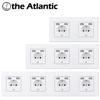 Atlectric EU Standardni Vtič v Vtičnico Električno Vtičnico Dvojno Polnjenje prek kabla USB Vrata Doma Zidno električno Vtičnico Dvojna Trojna Štiriposteljnih Vtičnico