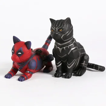 Avengers Cosplay Deadpool / Black Panther Mačka PVC Slika Zbirateljske Model Igrača