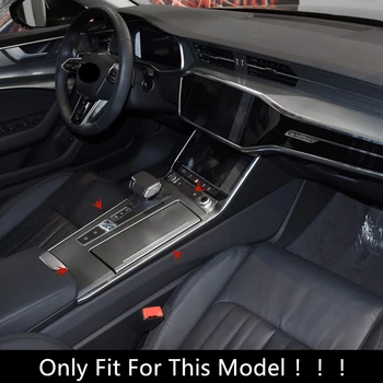 Avto Styling Konzole Armrest Prestavna Dekorativni Okvir Nalepke Za Audi A6 C8 2019 LHD Nerjaveče Jeklo, Notranja Oprema