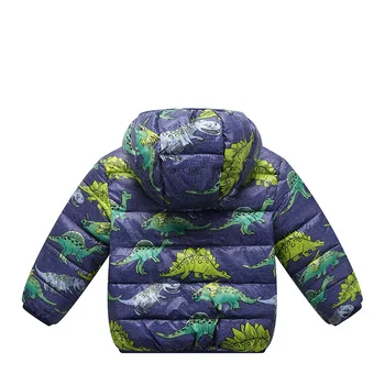 Baby Fantje oblači Zimski Plašči za fante Malčka Otroci oblačila otrok'Jacket dinozaver Zadrgo Hooded Suknjič Dolg Rokav Snowsuits