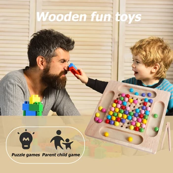 Baby Montessori Lesene Kroglice Igre Začetku Izobraževalne Igrače, Sestavljanke Malčka Igrača Za Učenje Otrok Posnetek Ball Puzzle Predšolski Otroci Igrače