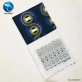 BEAUTIFICAL Vosek čipke tkanine Fashoin slog nigerijski voile čipke s tiskanjem vosek tkanine 5.5 metrov ML54NM04