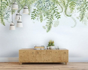Beibehang 2021 Prilagojene okolju prijaznih modnih zelenih rastlin Skandinavski slog preprost sodobne ozadju de papel parede 3d ozadje