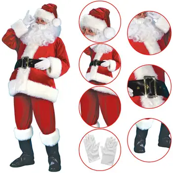 Božič Božiček Kostum Cosplay Božiček Oblačila Za Maskiranje V Božično Moški Kostum Obleko Za Odrasle