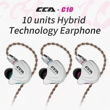 CCA C10 4BA+1DD Hibridni 5 pogonska Enota V Uho Slušalke DJ HI-fi Monito Teče Športne Slušalke Slušalke Snemljiv Odklopite Kabel 2PIN