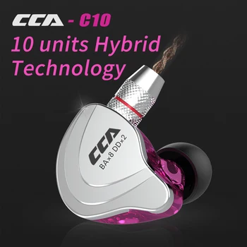 CCA C10 Deset Enota 8BA 2DD Hibridno Tehnologijo Slušalke Velikih Dinamičnih Nizka Popačenja in-Ear Slušalke