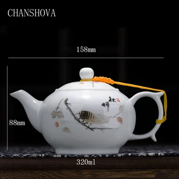 CHANSHOVA Kitajska Modra in bela tankega porcelana čajnik z Visoko zmogljivostjo 320ML 1L čaja, Keramični lonec tradicionalni kitajski čaj, set