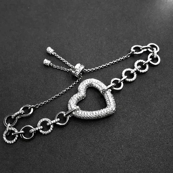 Cheny s925 sterling srebrna zapestnica decembra ljubezen ženska zapestnica v obliki srca sponke zapestnica zaklepanje verige moda bohemia