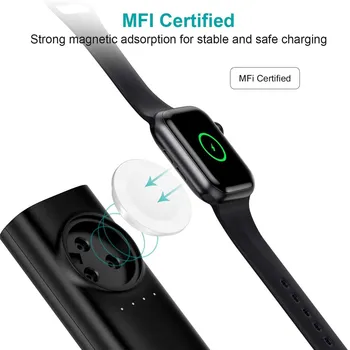CHOETECH 5000mAh Moči Banke Magnetni Prenosni Polnilec z USB Polnjenje postajo za Apple Watch 5/4/3/2/1 Za iPhone SE 2020/11 Pro