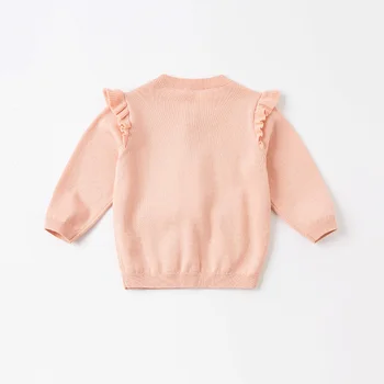 DBZ16452 dave bella pomlad malčke baby dekleta modni cvetlični appliques jopico otroci malčka plašč otrok srčkan pleteni pulover