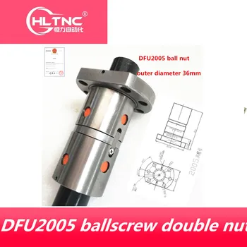 DFU2005 ballscrew dvojno matica 20 mm žogo vijak matica CNC DIY deli stroja, Carving